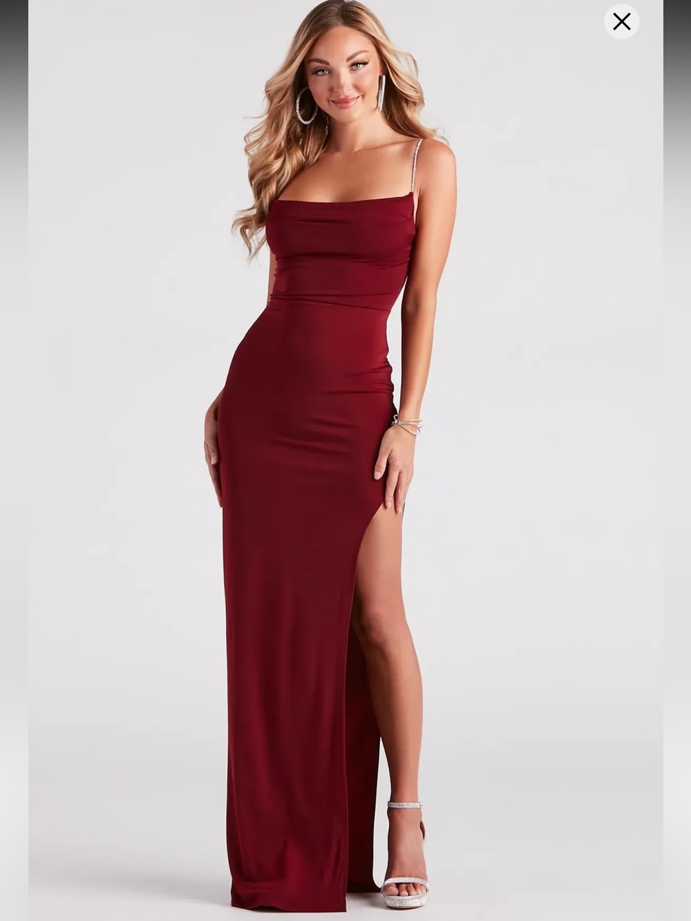 Alisha Rhinestone Strap Formal Dress